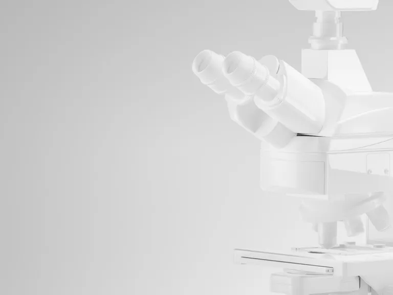 Visualization of a microscope in high-key look
